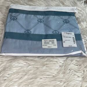 JCPenney Home Valance blue scroll 84x9”